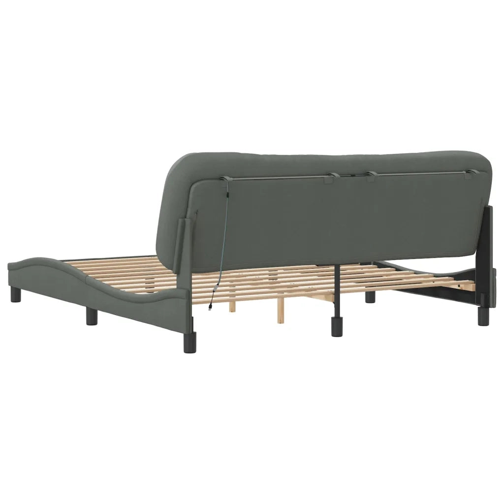 Letto matrimoniale | Letto per adulti | Giroletto con LED senza Materasso Hvar 180x200 cm Tessuto