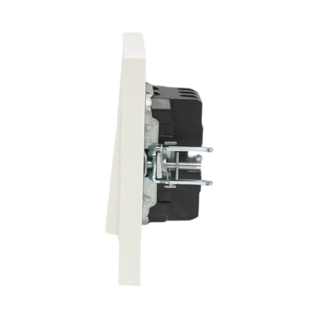 Interruttore doppio, bianco, da incasso, 220V, 10AX, ABS 80x80mm