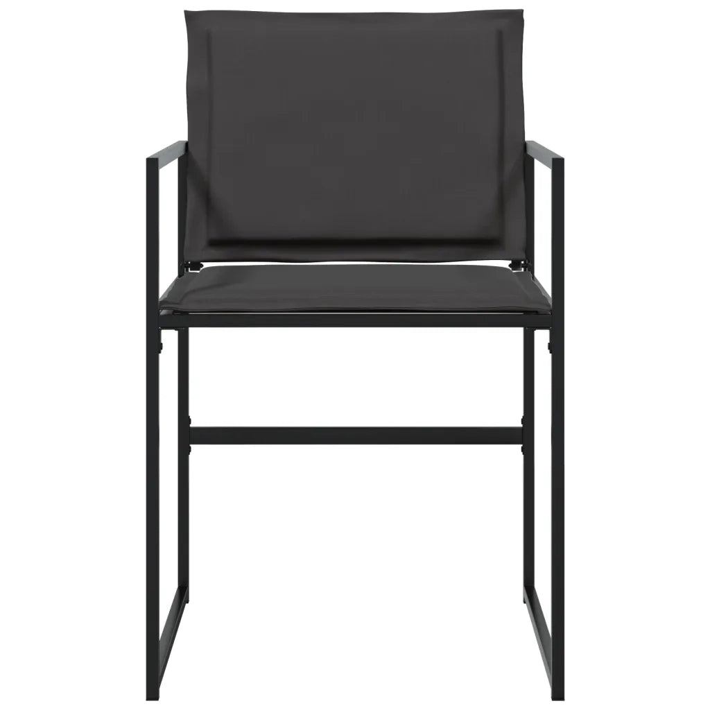 Sedie da Giardino con Cuscini 4 pz Neri in Acciaio e Textilene 4008584