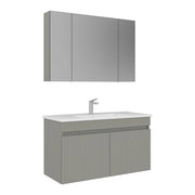 Set mobile lavabo con specchio (2 pezzi) "Tivoli 100" - 100 x 45 x 66 cm - Cashmere opaco