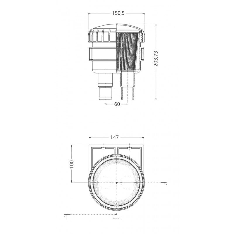FILTRO ACQUA IN PLASTICA LT 50/90 PLASTIC WATER FILTER LT/MIN. 140/200