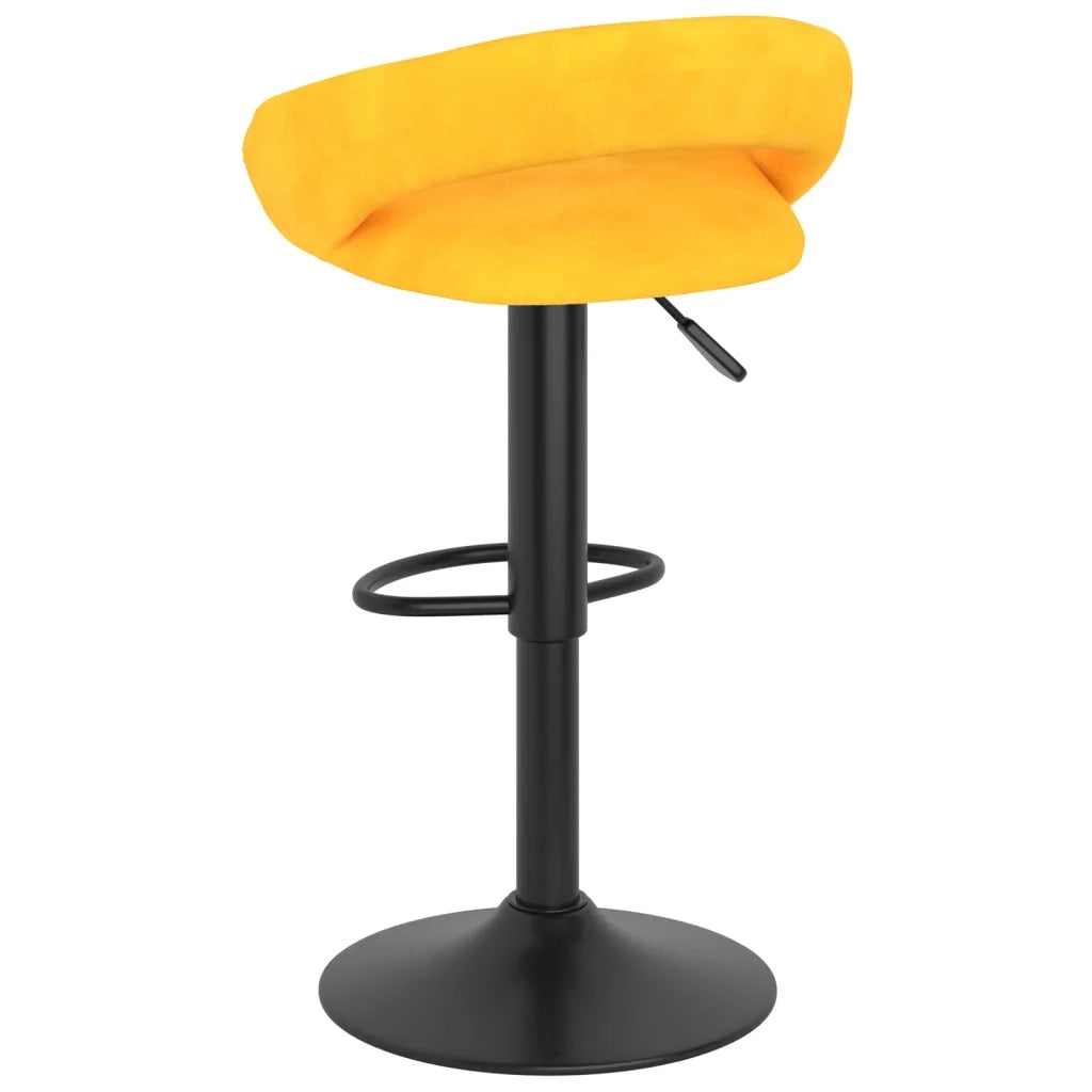 Sgabelli da Bar 2 pz Giallo Senape in Velluto 333276