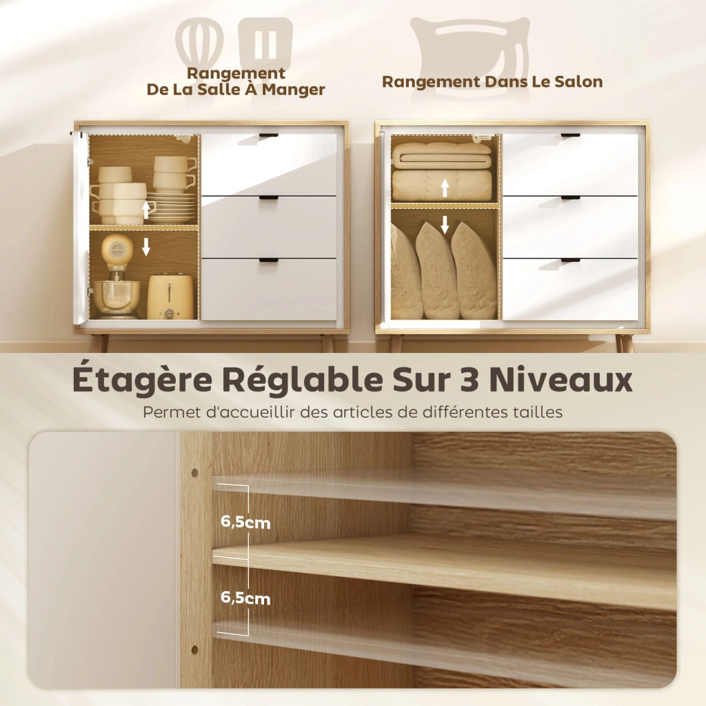 Armadio da cucina con ante e cassetti ¨C Minimal ¨C Bianco 80x35x77