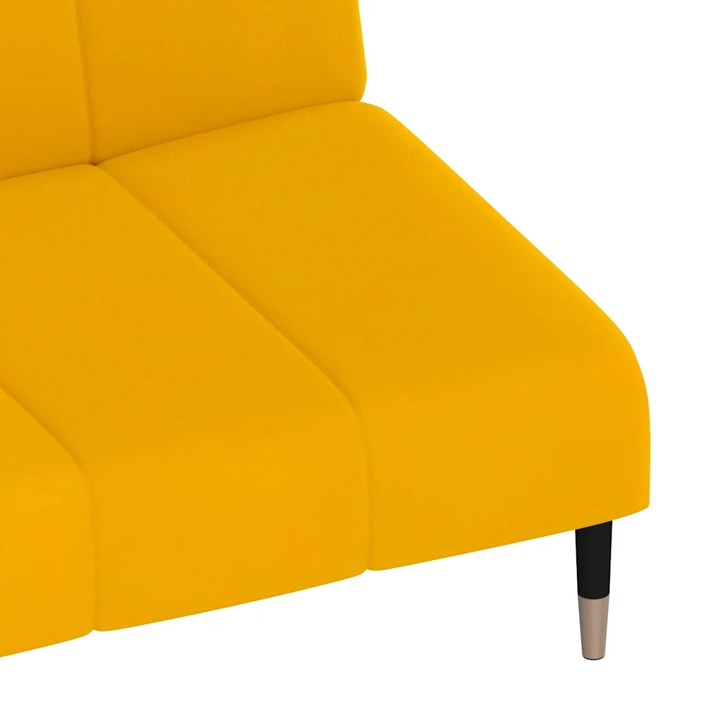 Divano Letto a 2 Posti-Sofa Letto 2 Posti-Daybed Giallo in Velluto 862081