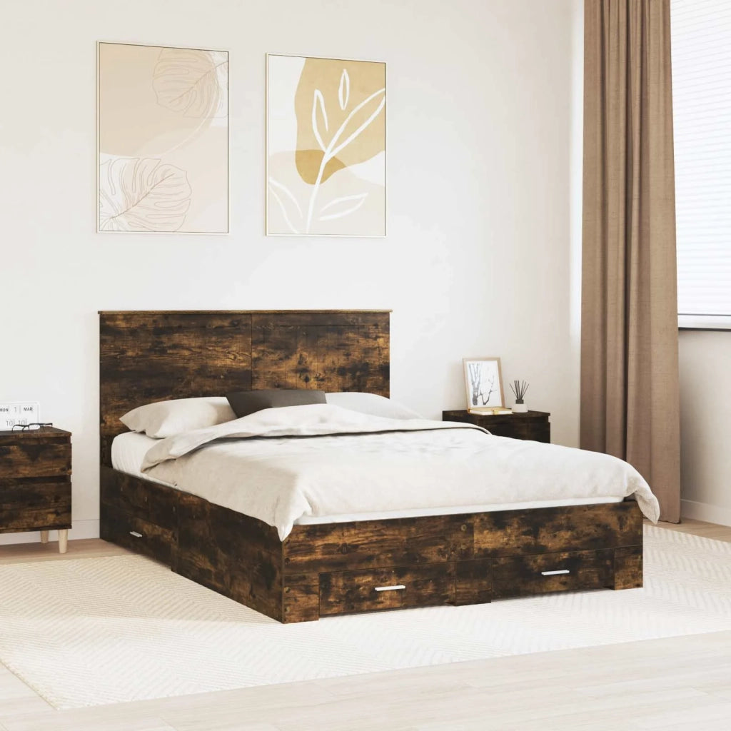 Struttura del letto Rovere fumé 140 x 200 cm Legno multistrato 3411300