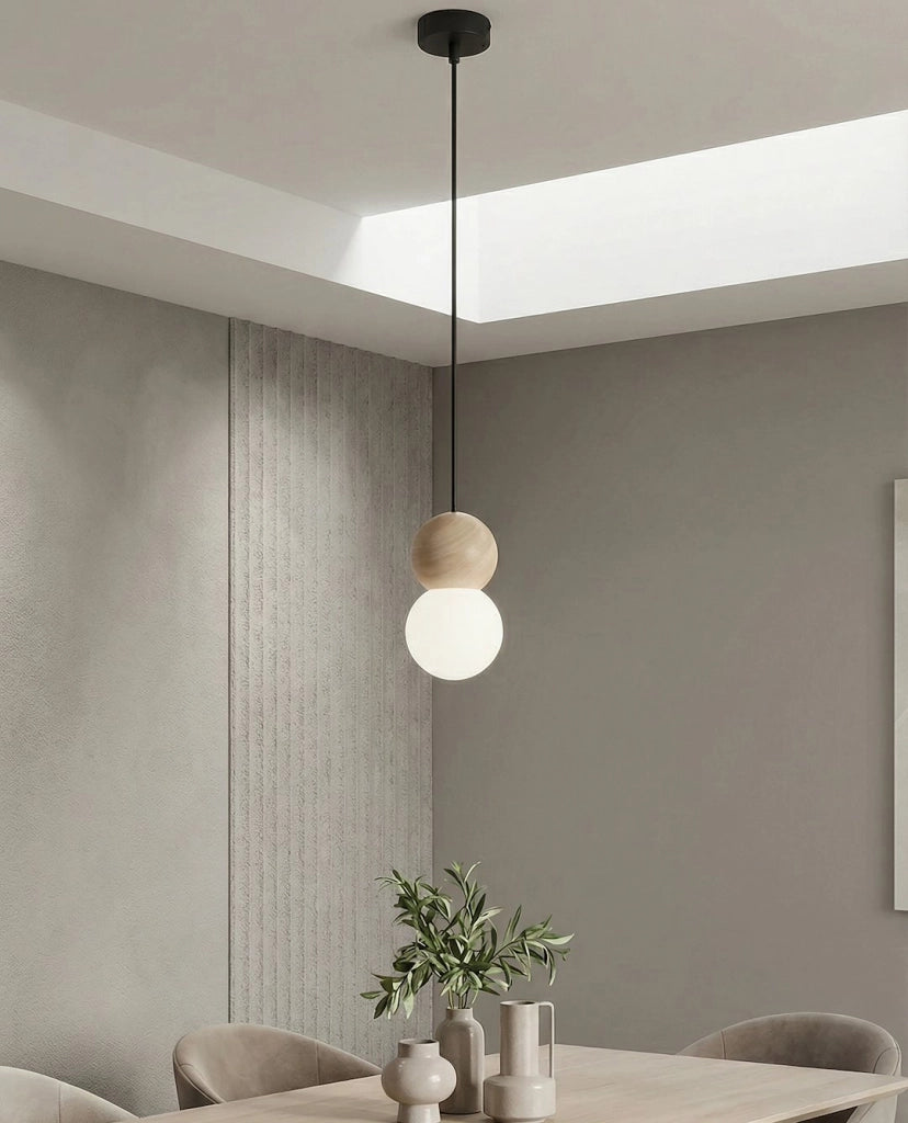 Lampada a sospensione LOOP Emibig 1xG9 legno vetro