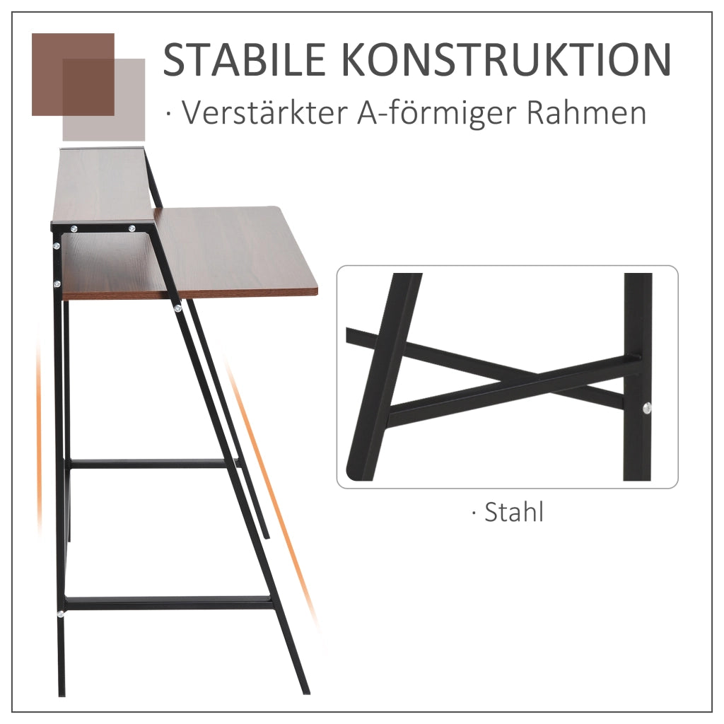 Scrivania da computer con cassetti e gestione cavi ¨C Zephmum ¨C 84x45x85 cm, noce e nero