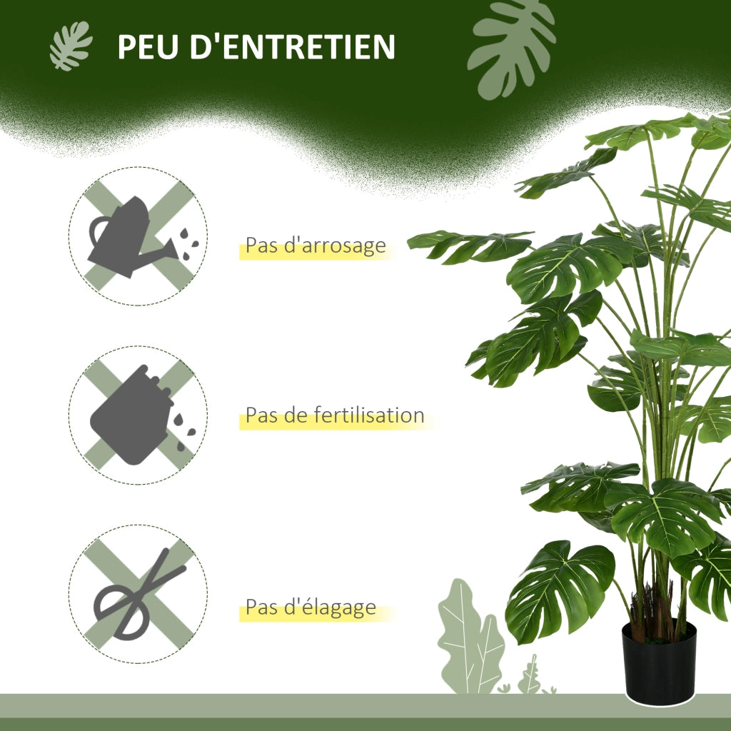 Pianta artificiale Monstera Deliciosa con vaso ¨C Minimal ¨C 180 cm verde
