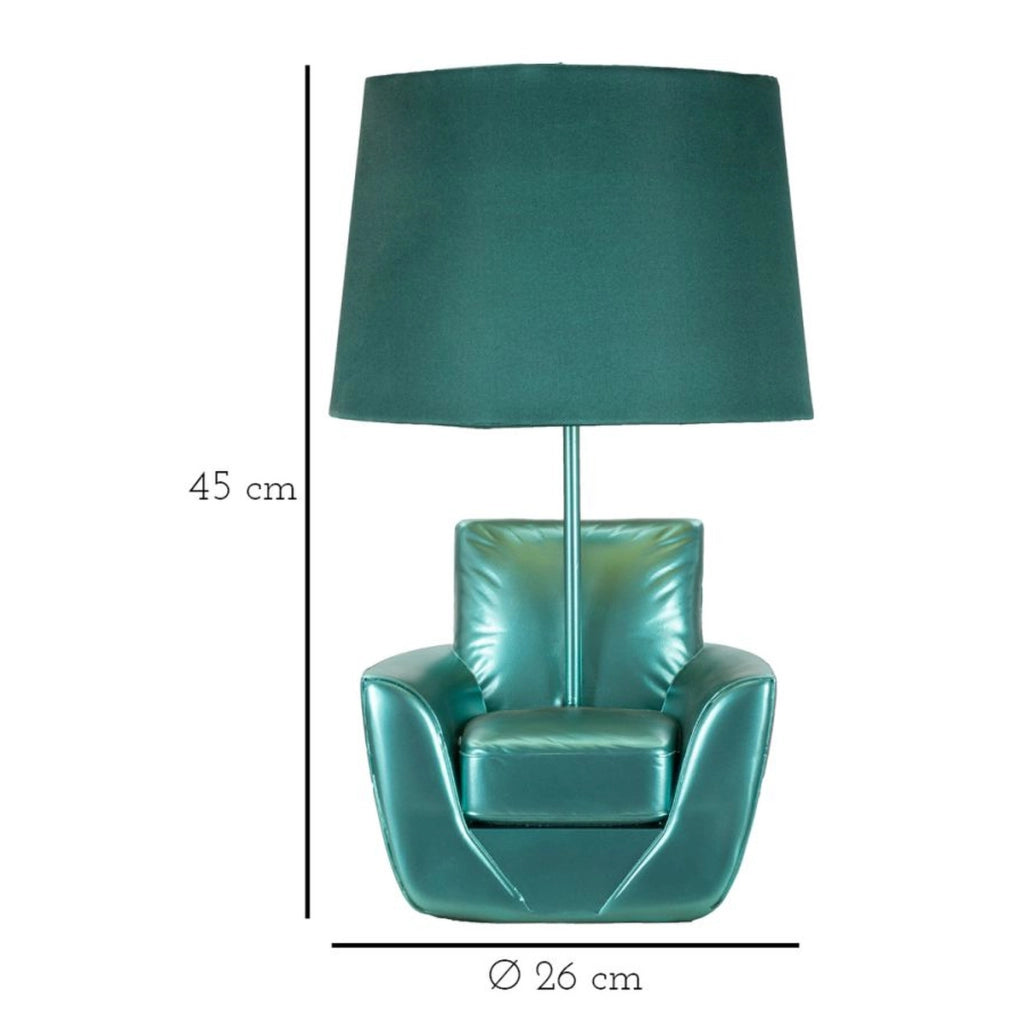 Lampada da Tavolo Poltrona 2, Blu, Poliresina, 26x26x43 cm