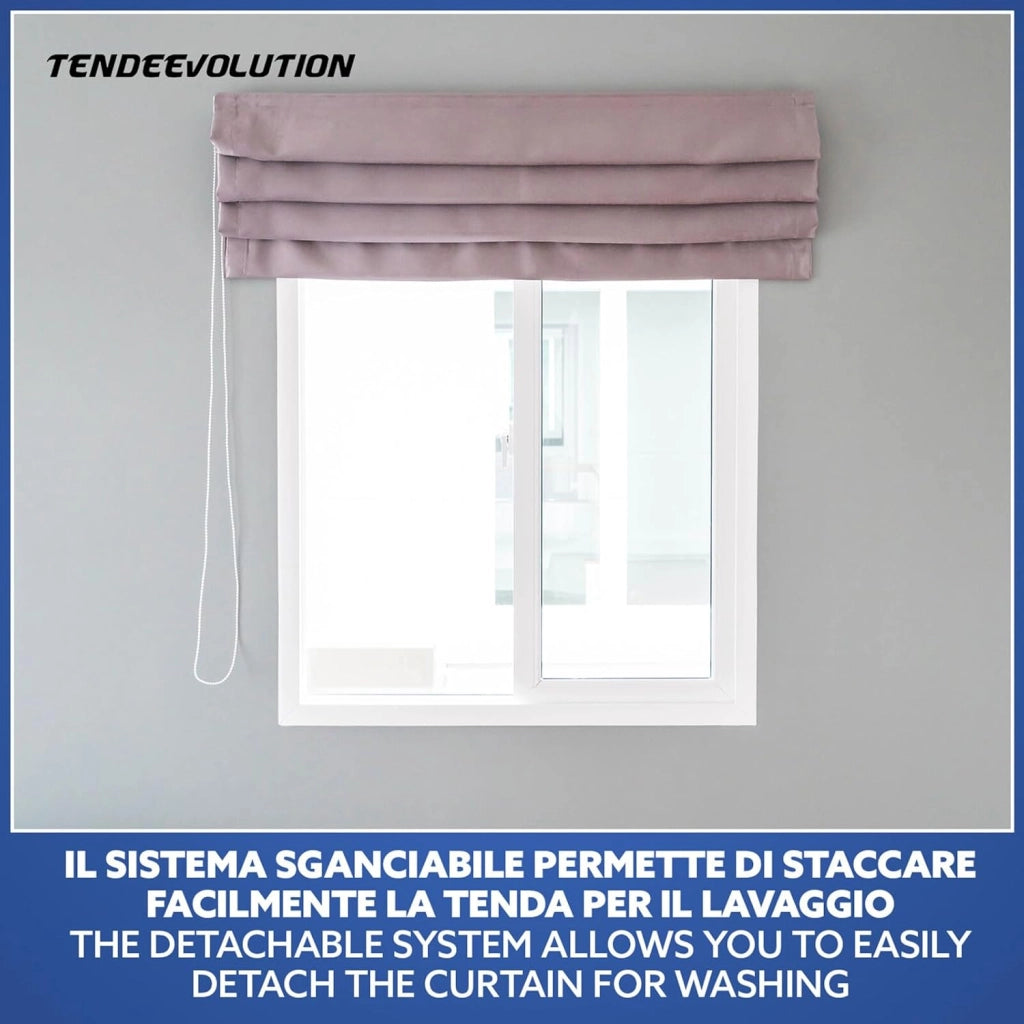 BASTONE BINARIO PER TENDA A PACCHETTO CON 7 CALATE A SGANCIO RAPIDO IN ALLUMINIO BIANCO LUNGHEZZA 220 CM Attacco Soffitto COMANDO A DESTRA