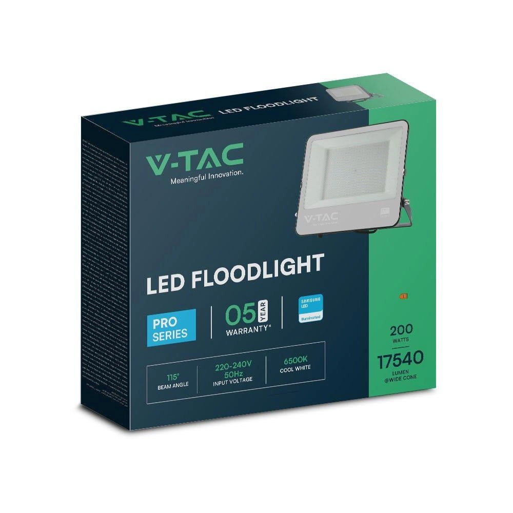 Faro LED 200W 6500K 17540lm IP65 Samsung Nero V-TAC