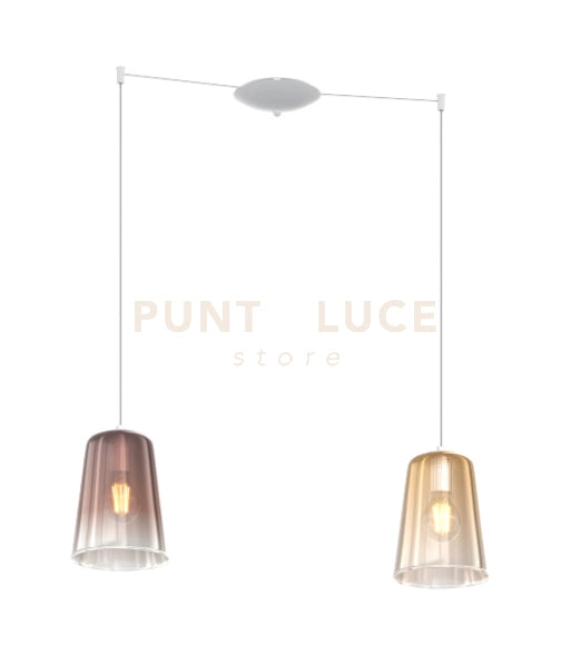 SOSPENSIONE BIANCO SPOSTABILE 2 LUCI (1 AM + 1 RA) 1164BI-S2 S-AR