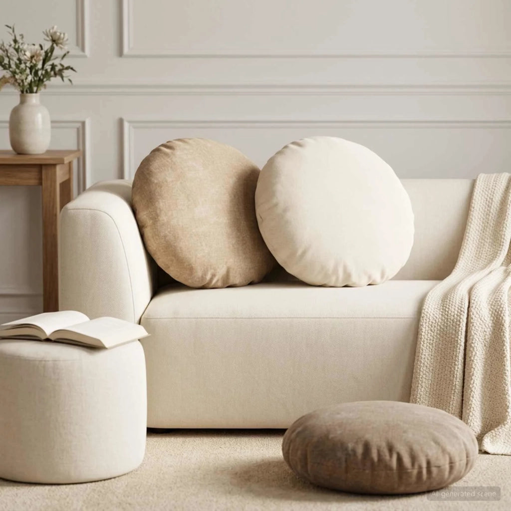 Federa 6 pz HEERLEN Marrone Ø 60 cm Tessuto Chenille 922966