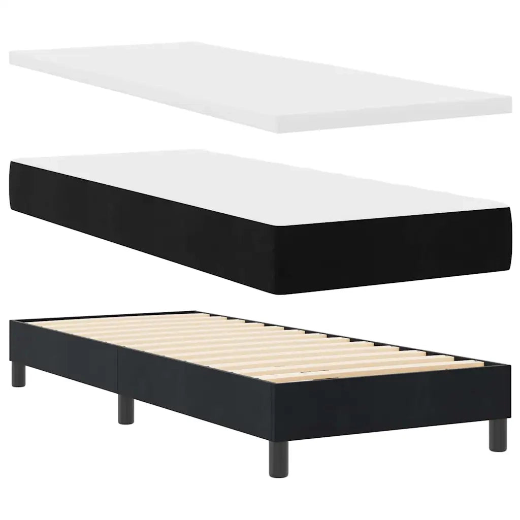 Letto a molle con materasso Nero 80 x 200 cm Velluto 3339202