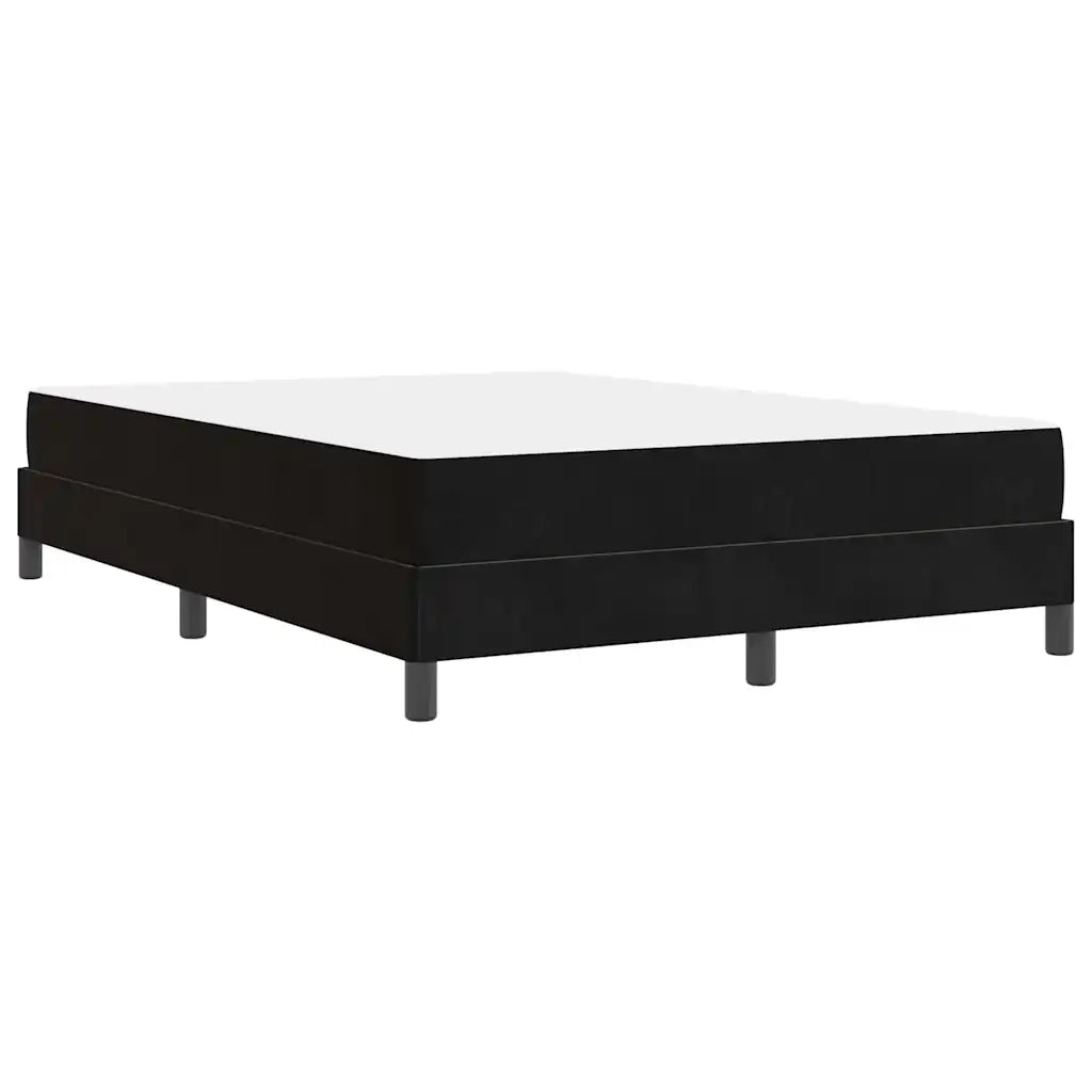 Letto a molle con materasso Nero 160 x 210 cm Tessuto