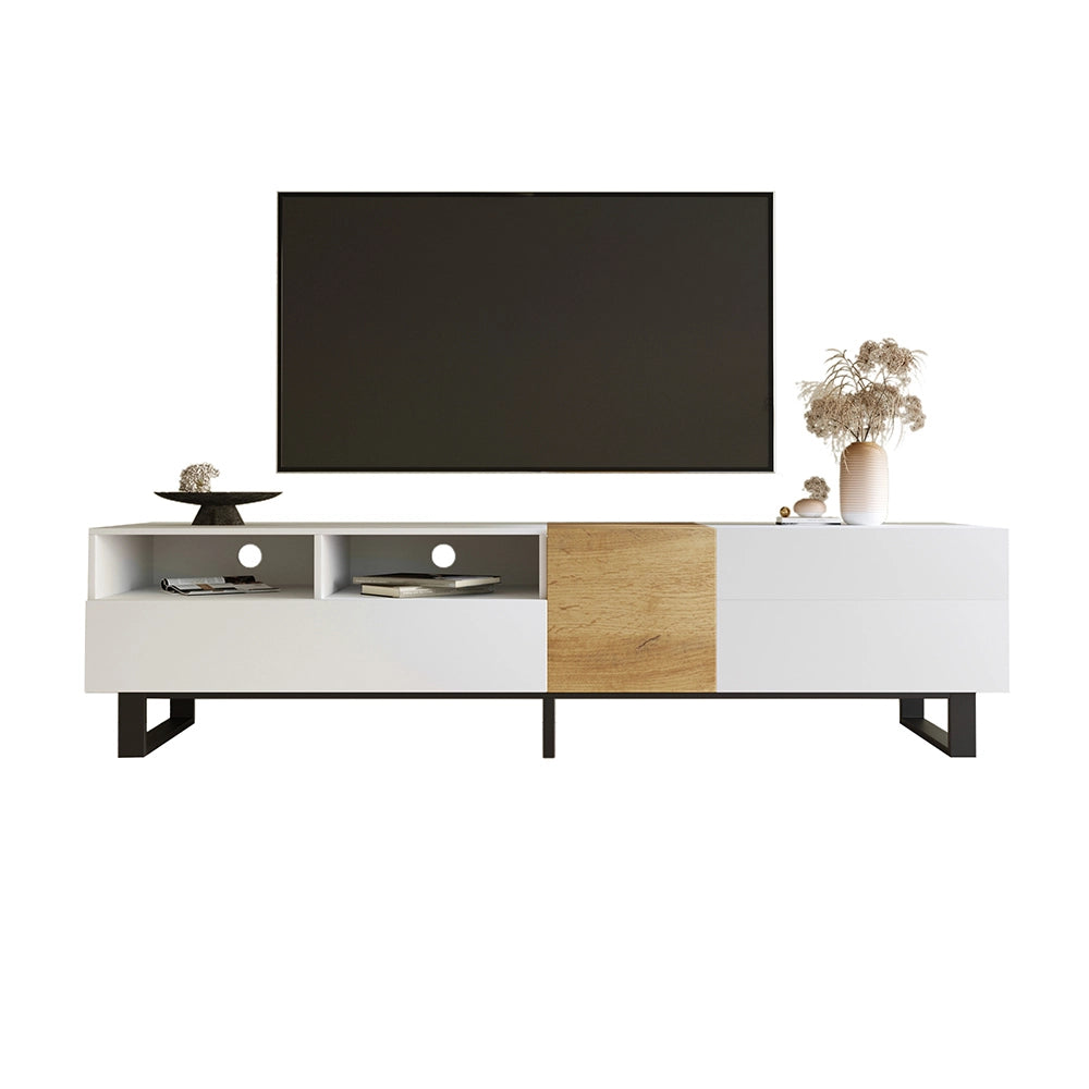 Mobile TV minimal - Xylo - 180x50x38cm legno/bianco