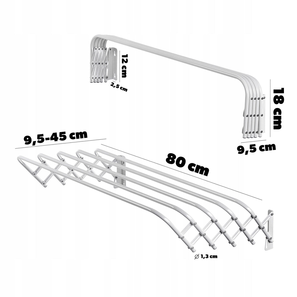 Asciugatrice per bagno KADAX, 80 cm, a parete, a soffietto
