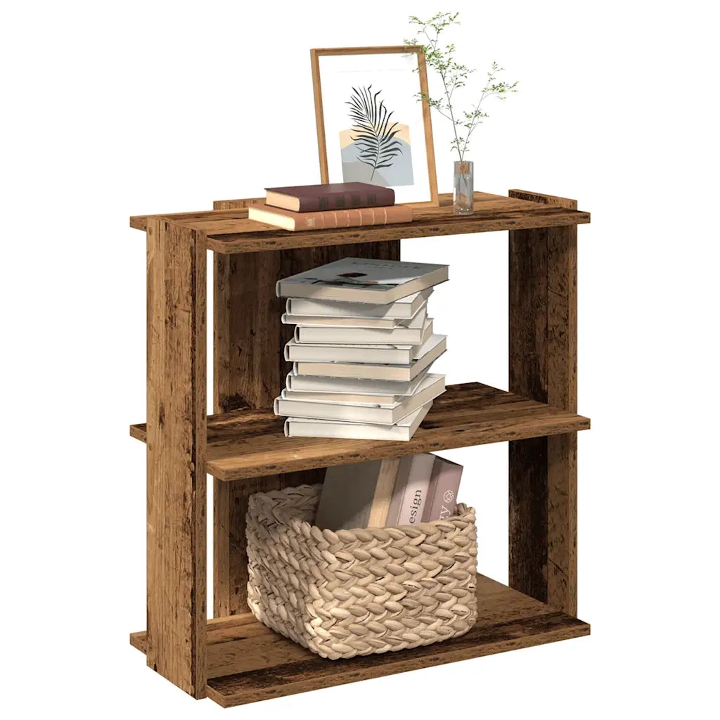 Libreria a 3 Ripiani Legno Vecchio 60x30x60cm Legno Multistrato 860254