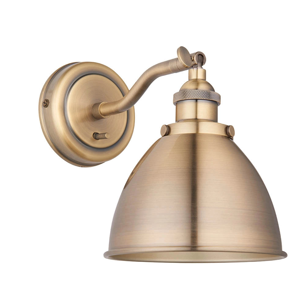 Applique retro ottone antico con interruttore E14 Endon