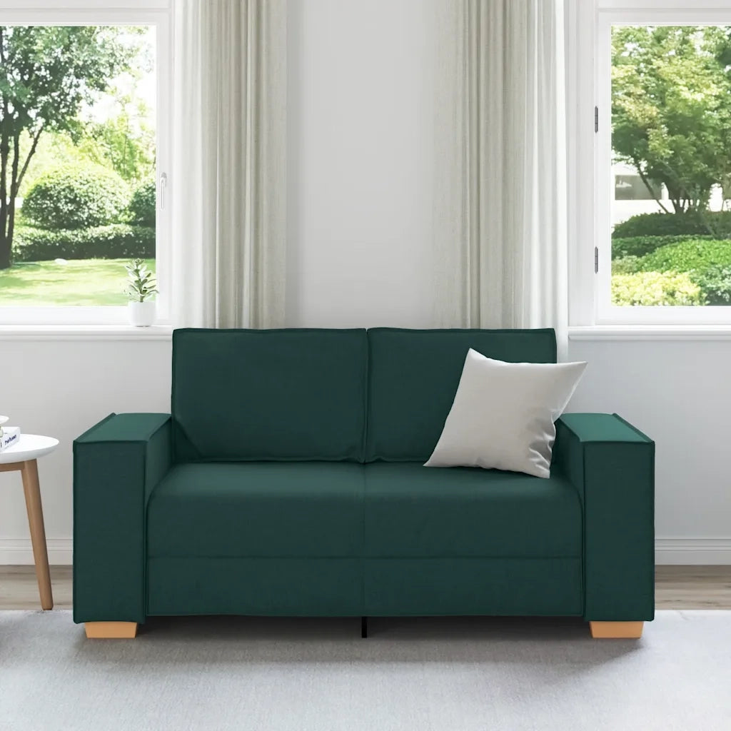 Divano a 2 posti Verde scuro 160x78x84 cm in tessuto 4104975