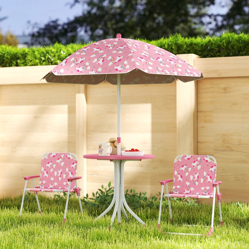Set Tavolo e Sedie per Bambini con Ombrellone ¨C Minimal ¨C Rosa
