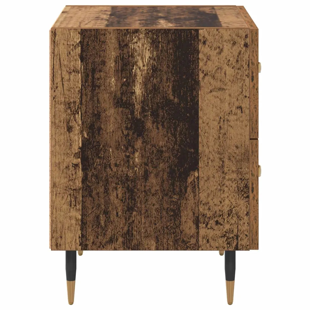 Set di 2 Comodini | Armadio da Notte | Mobiletto da notte Legno vecchio 40 x 35 x 47,5 cm