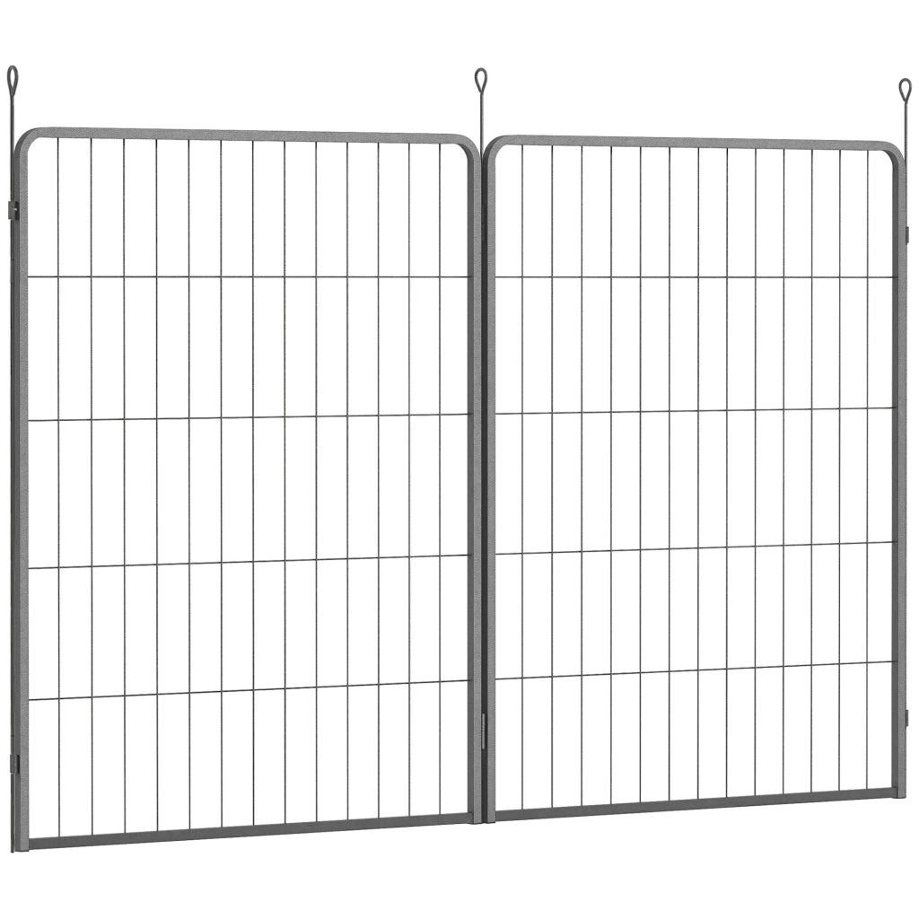 Pannelli Recinto per Cuccioli ¨C Xylo ¨C Set 2 Pezzi Estensione Grigio Acciaio