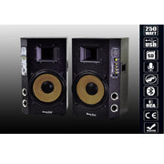 Trade Shop - Coppia Casse Audio Usb Bluetooth Per Karaoke Dj Extreme Sound Maxtech Cx-2s10u-b -