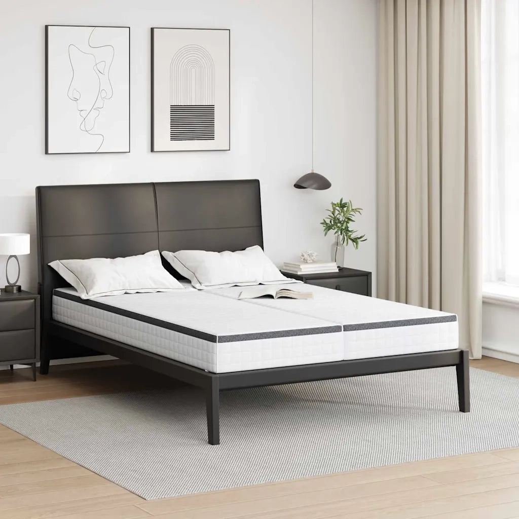 Materasso 2 pz-Set di 2 Materasso Bianco e Grigio 70 x 200 cm Molla Bonell