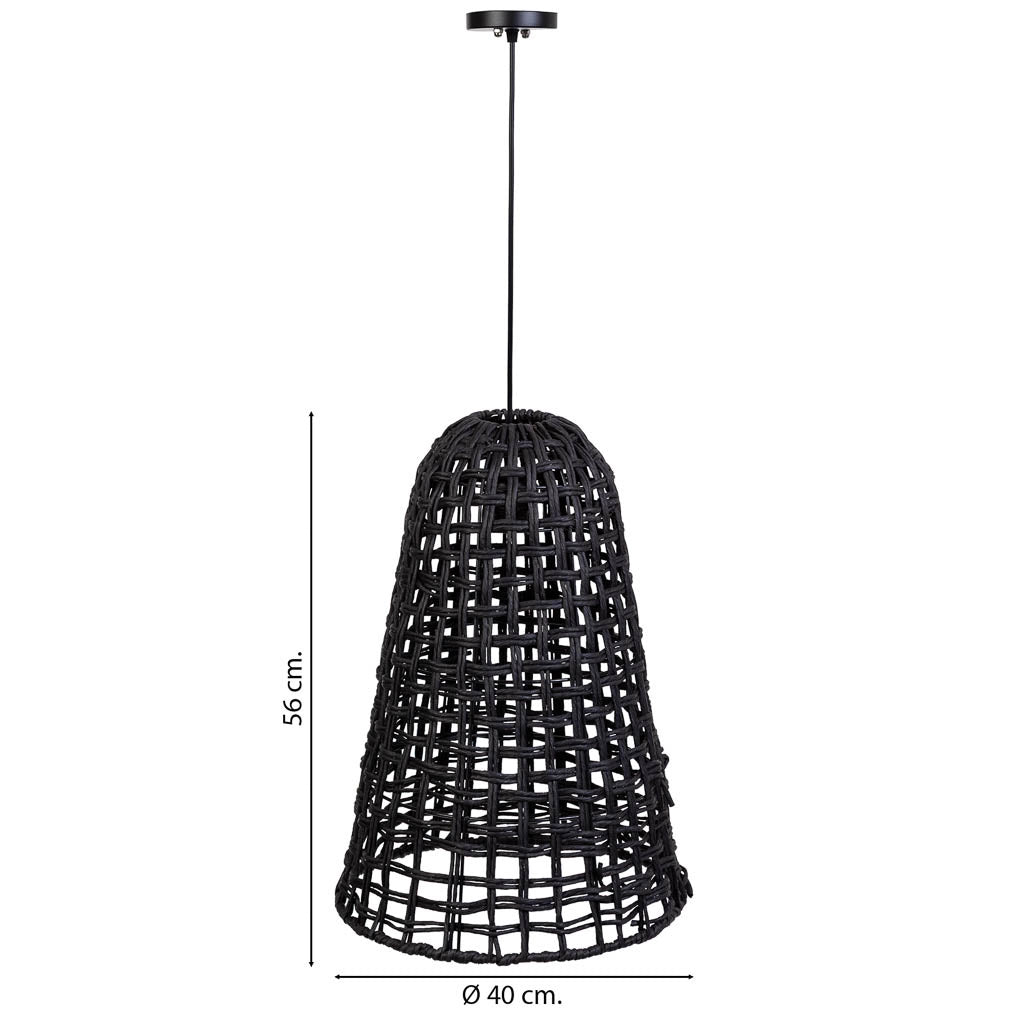 Lampada da soffitto in carta nera, D40x56h cm