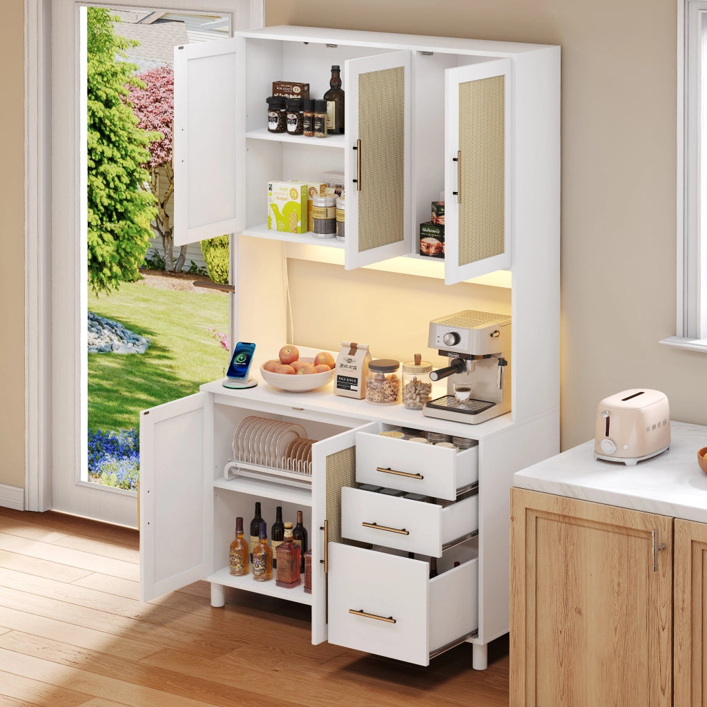 Credenza Buffet con LED, Cassetti e Ripiani ¨C MINIMAL ¨C Bianco/Nero/Grigio