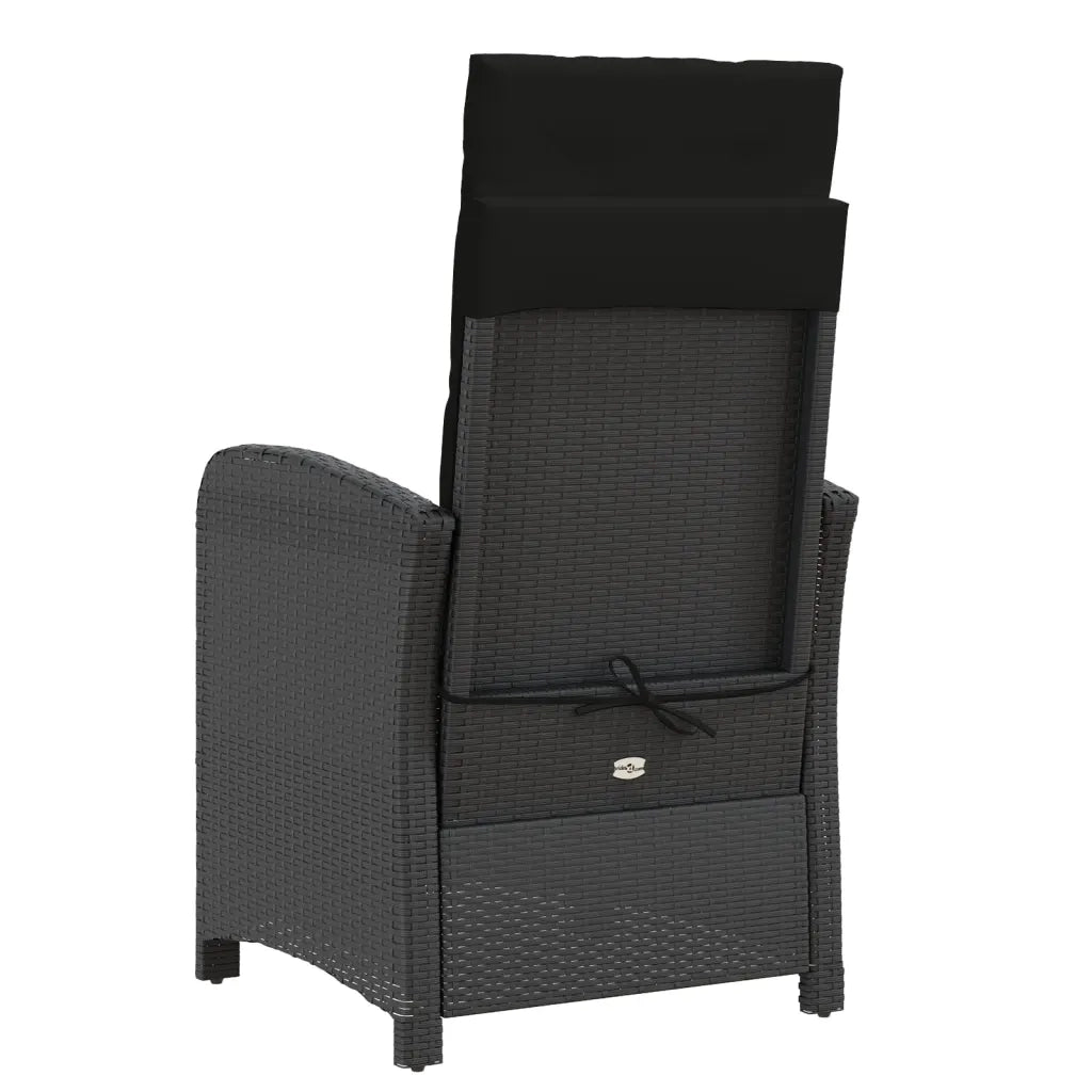 Set da Bistrò 3 pz con Cuscini Nero in Polyrattan 365201