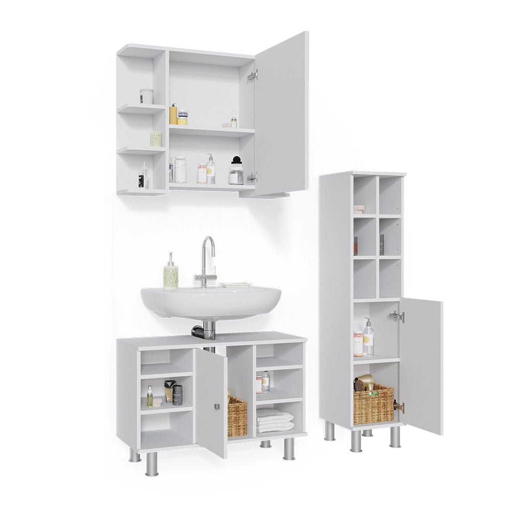 Vicco Set mobili bagno Bianco 3 parti