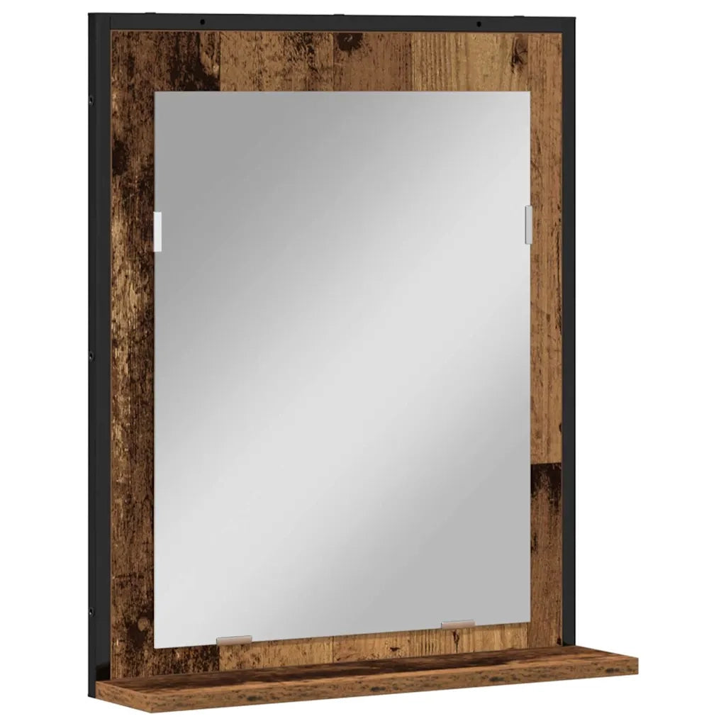 Specchio con lo scaffale Legno vecchio 50 x 12 x 60 cm 862220