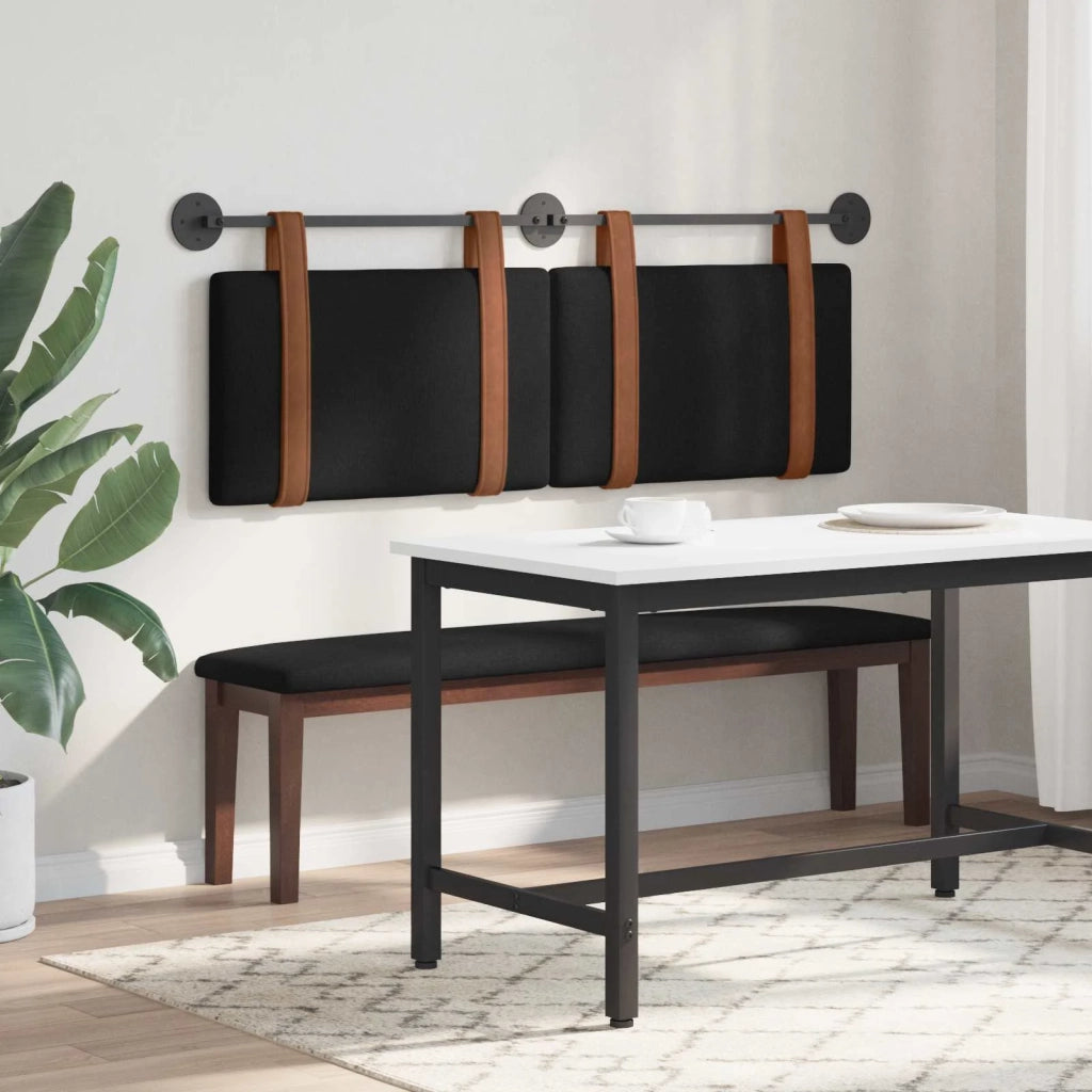 Testata appesa Tinta unita Nero 130 x 55 x 5 cm PU Antico 42031425