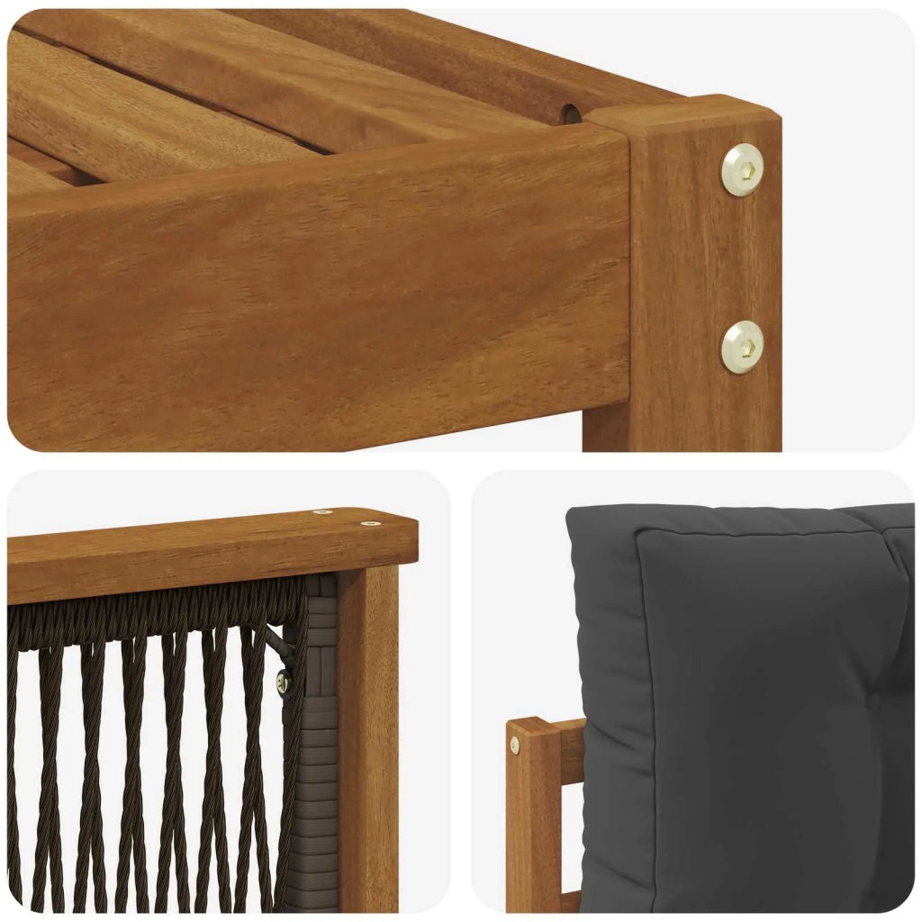 Set di divani da esterno con cuscino 6 pcs Naturale e Antracite 3382785
