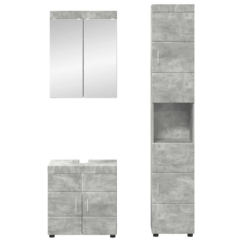 Set di mobili per il bagno TULUM 3 pz Grigio cemento 3398037