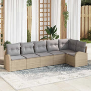 Set Divano da Giardino 6 pcs Beige e Grigio Chiaro polyrattan 3354729