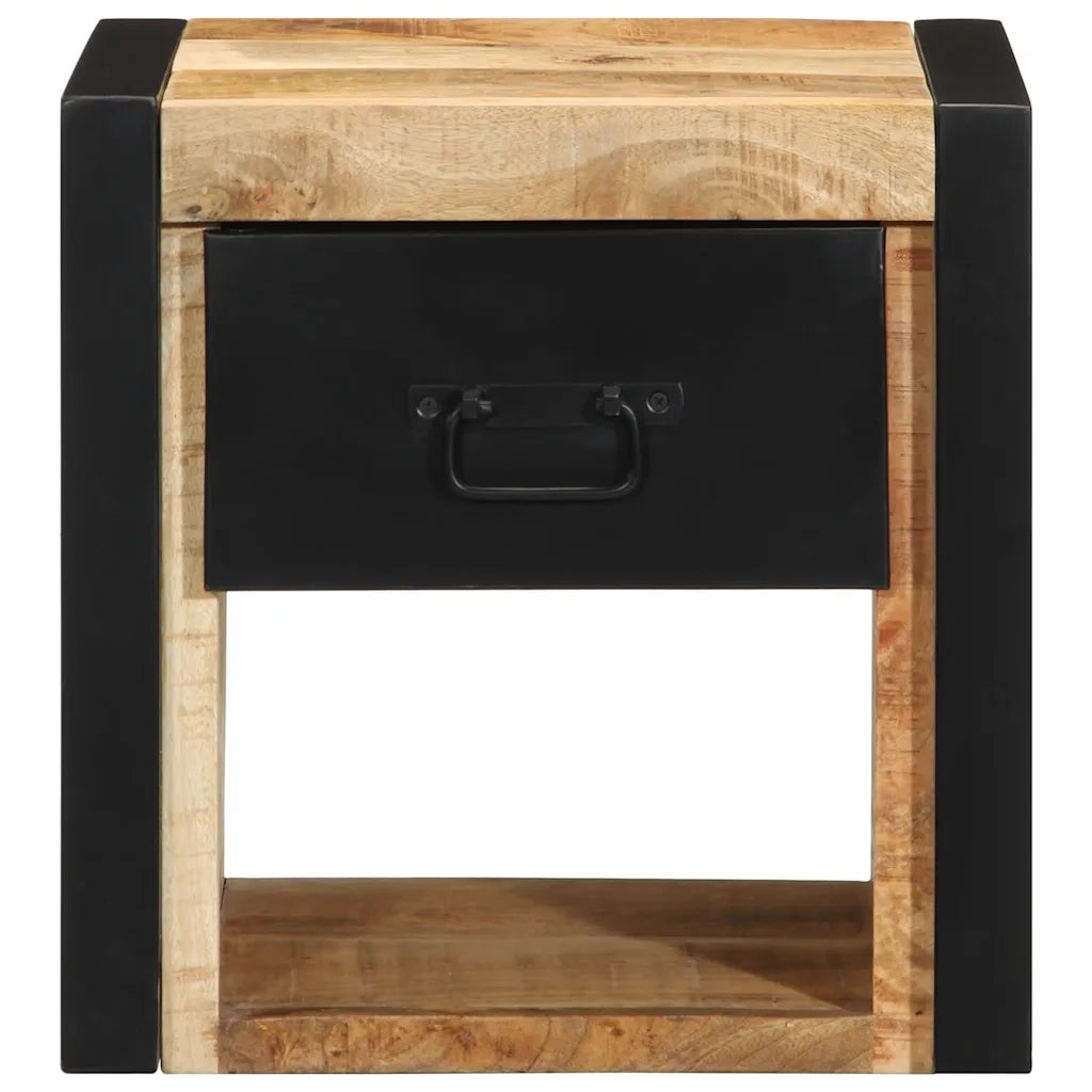 Comodino 40x35x40 cm in Legno Grezzo Massello di Mango 4015949