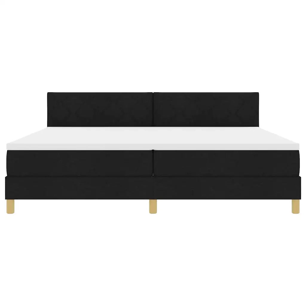 Letto a Sorgente LED con strisce LED Nero 200 x 200 cm Tessuto 3342543