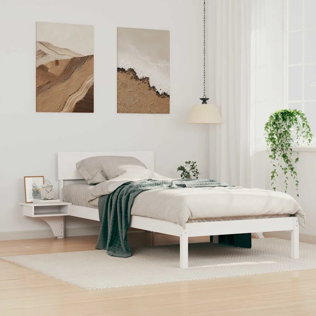 Struttura del letto Bianco 100 x 200 cm Pino massello 873461