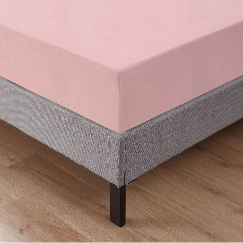Lenzuolo Sotto Con Angoli Elastici 100% Puro Cotone  Rosa - Una piazza e mezza