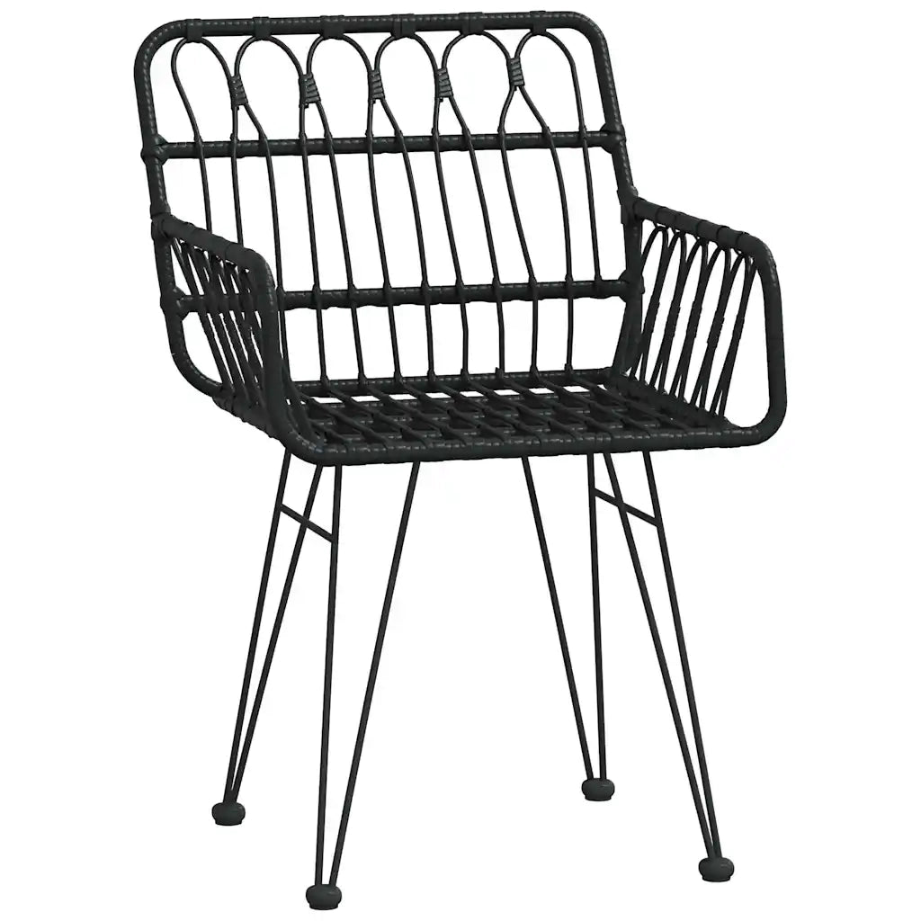 Set da Pranzo per Giardino 5 pcs Nero