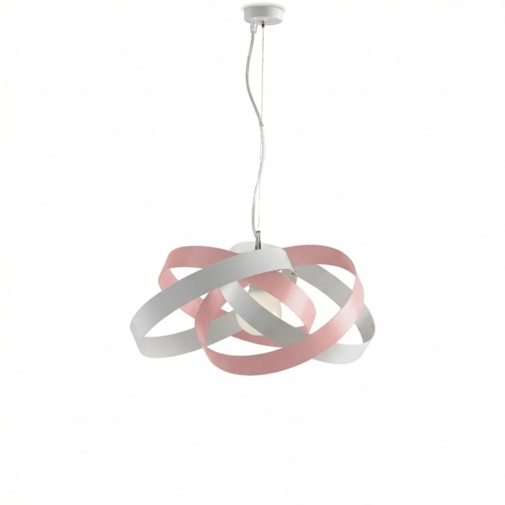 Sospensione Vertigo 1 Luce Bianco e Rosa LuceArt Classic
