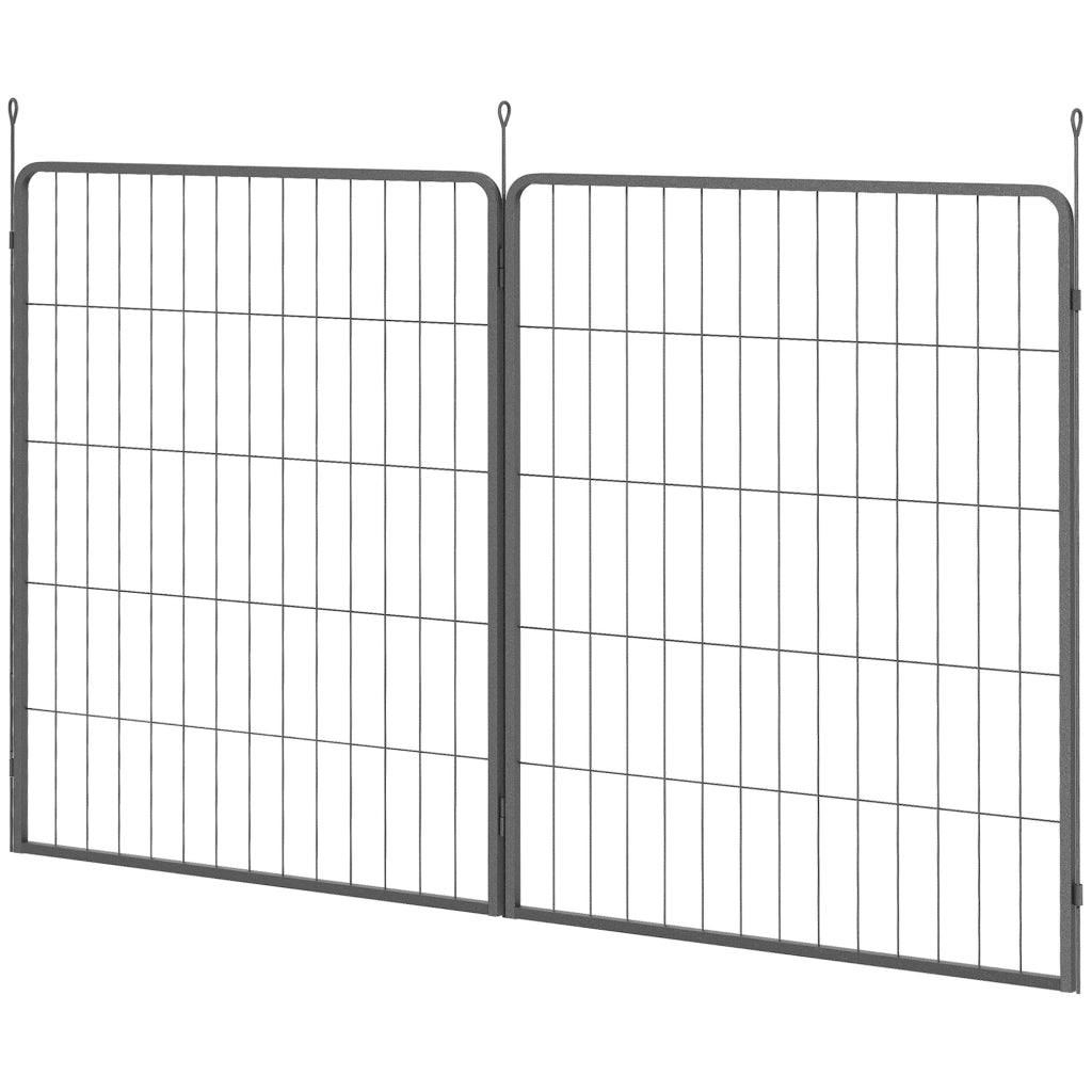 Pannelli Recinto per Cuccioli ¨C Xylo ¨C Set 2 Pezzi Estensione Grigio Acciaio