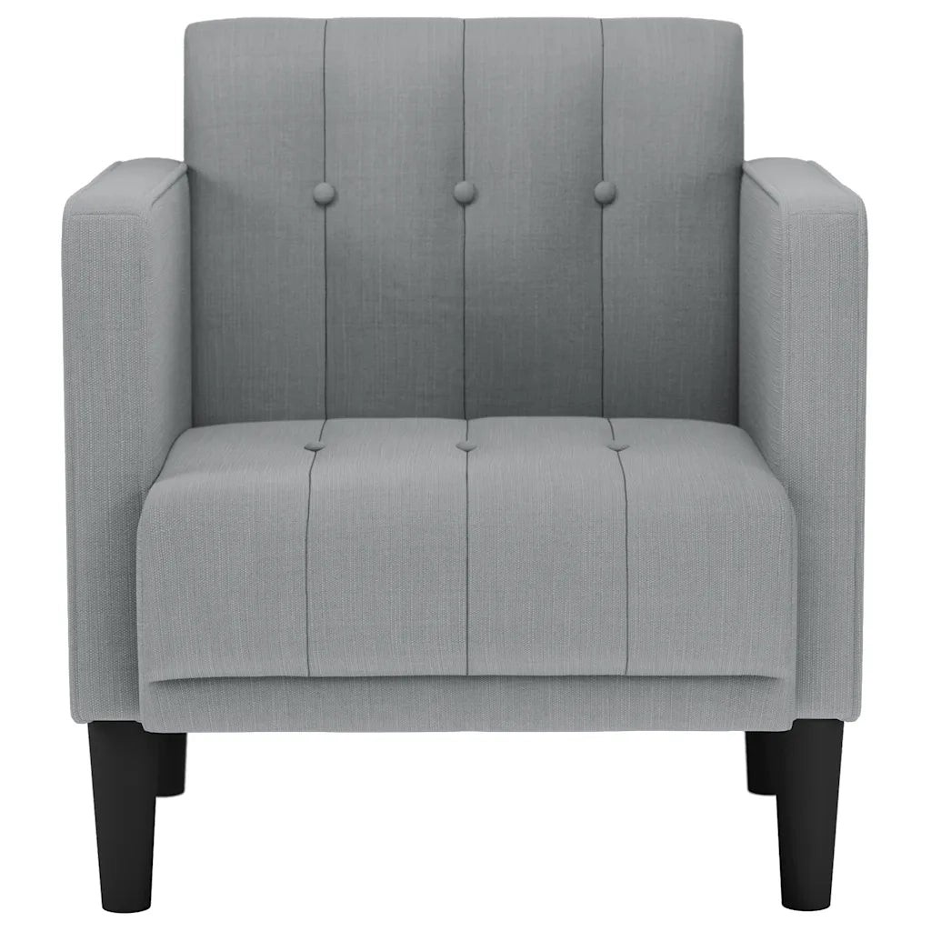 Divano Sedia con Braccioli-Poltrona-Sofa Relax Grigio Chiaro 53 cm in Tessuto