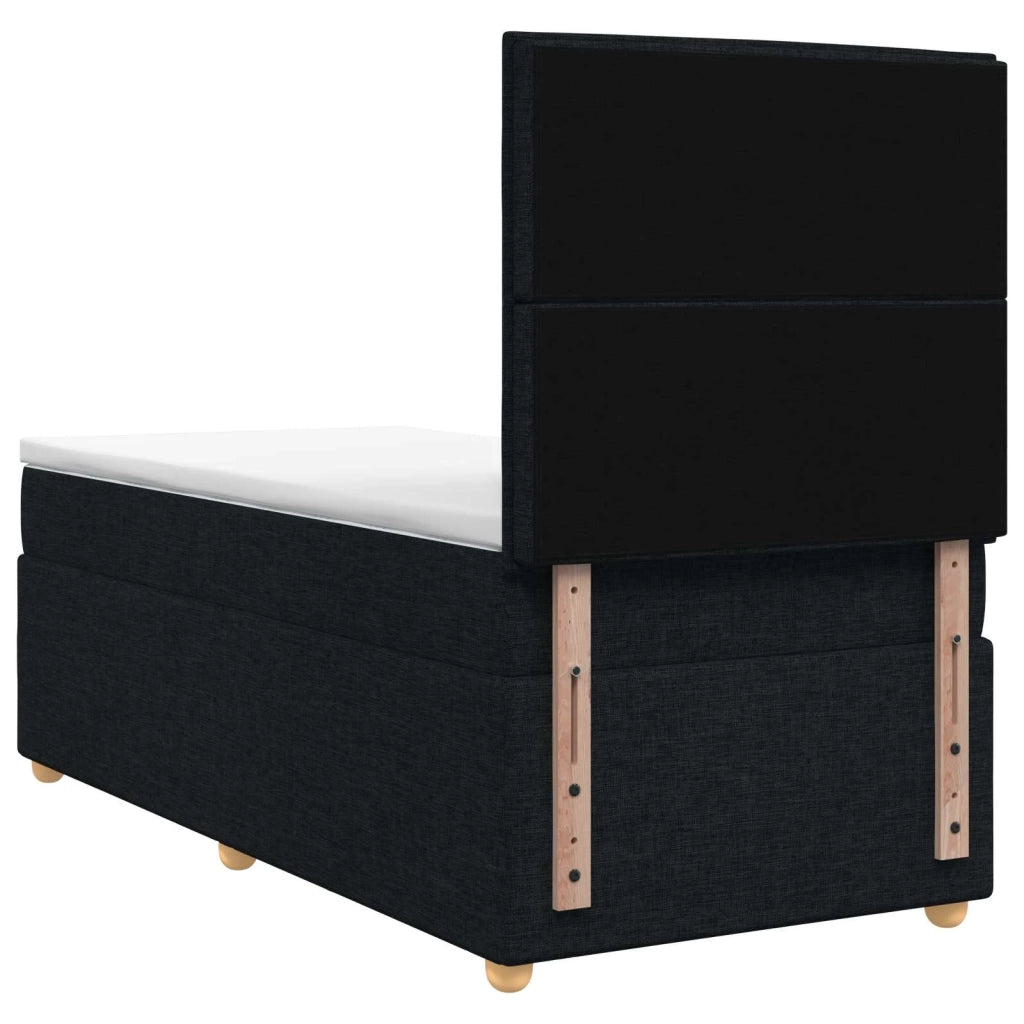 Letto box spring con materasso Nero 90 x 190 cm Tessuto 3455233