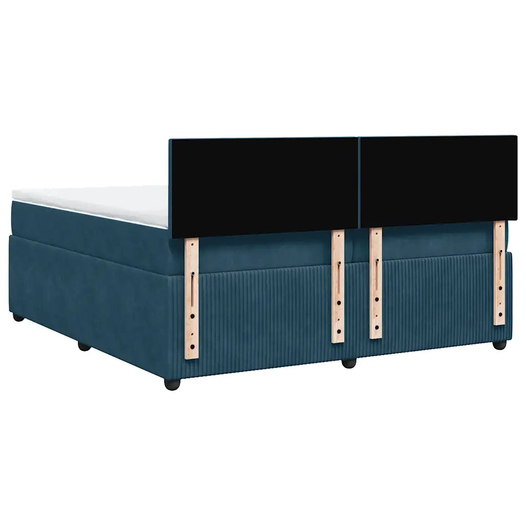 Giroletto a Molle con Materasso Blu 200x200 cm in Velluto 3287828