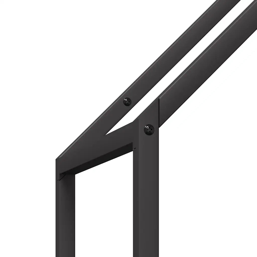 Rastrelliera per Legna da Ardere Nera 40x25x120 cm 864299