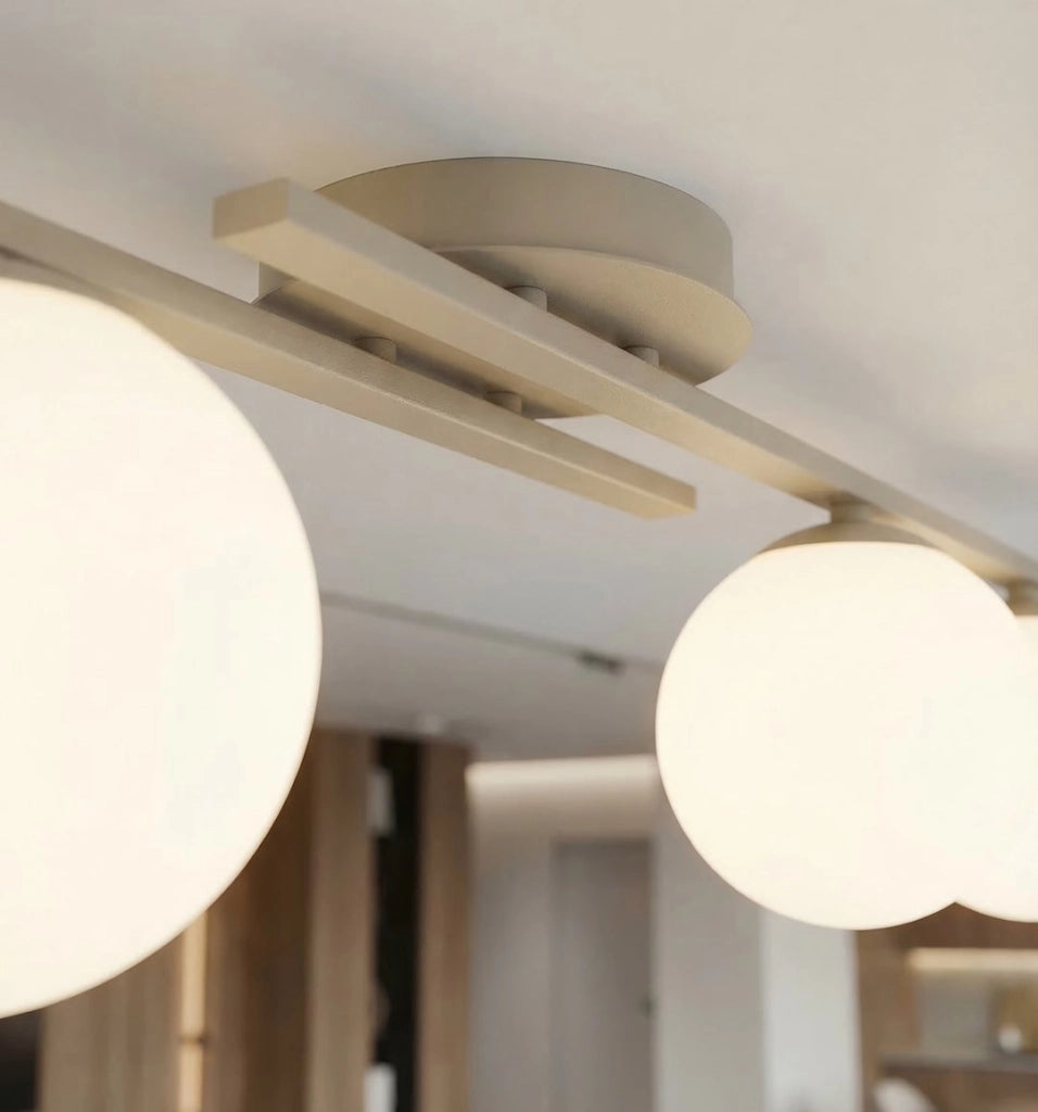 Plafoniera moderna KAIRO beige bianca 3 sfere 3xE14 Emibig